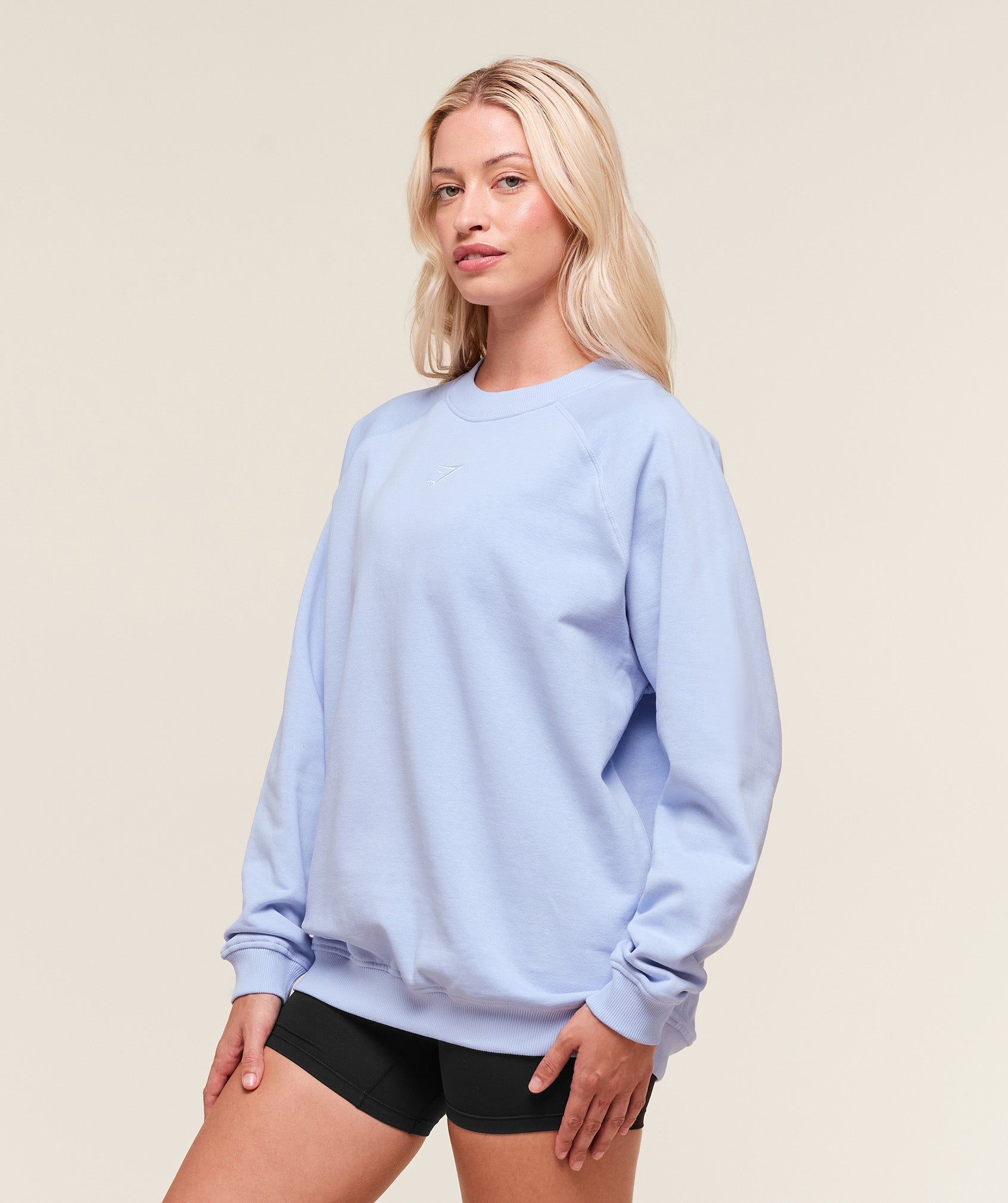 Women's Gymshark Training Oversized Fleece Sweatshirt Peri Blue
