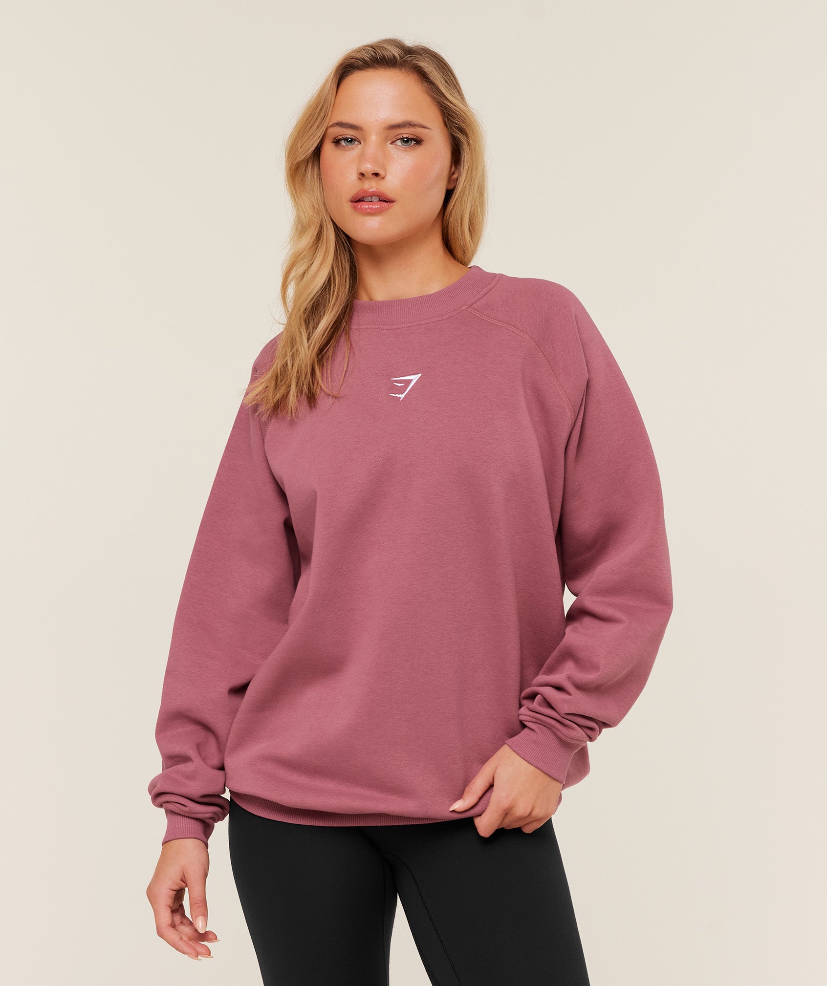 Women's Gymshark Training Oversized Fleece Sweatshirt Reset Pink