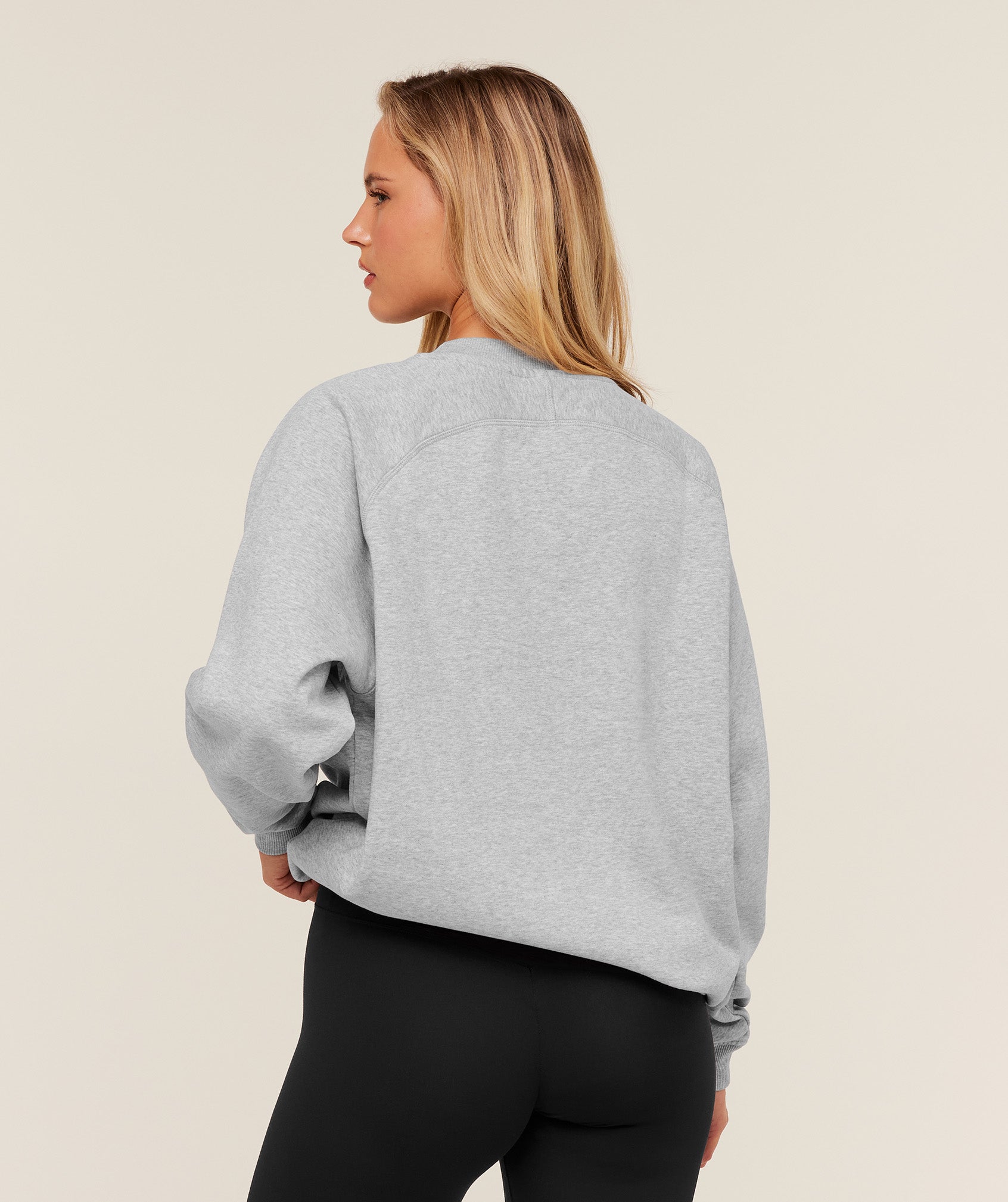 Women's Gymshark Training Oversized Fleece Sweatshirt Light Grey Core Marl