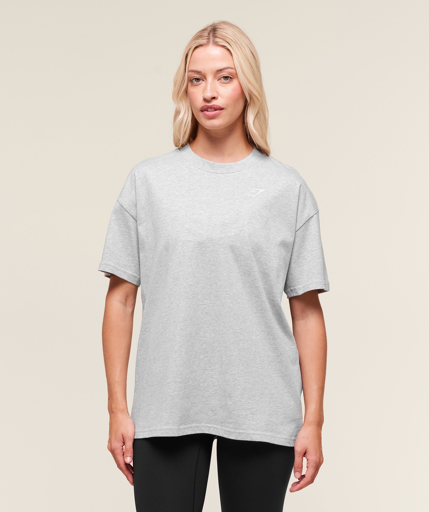 Women's Gymshark Training Oversized T-Shirt Light Grey Marl