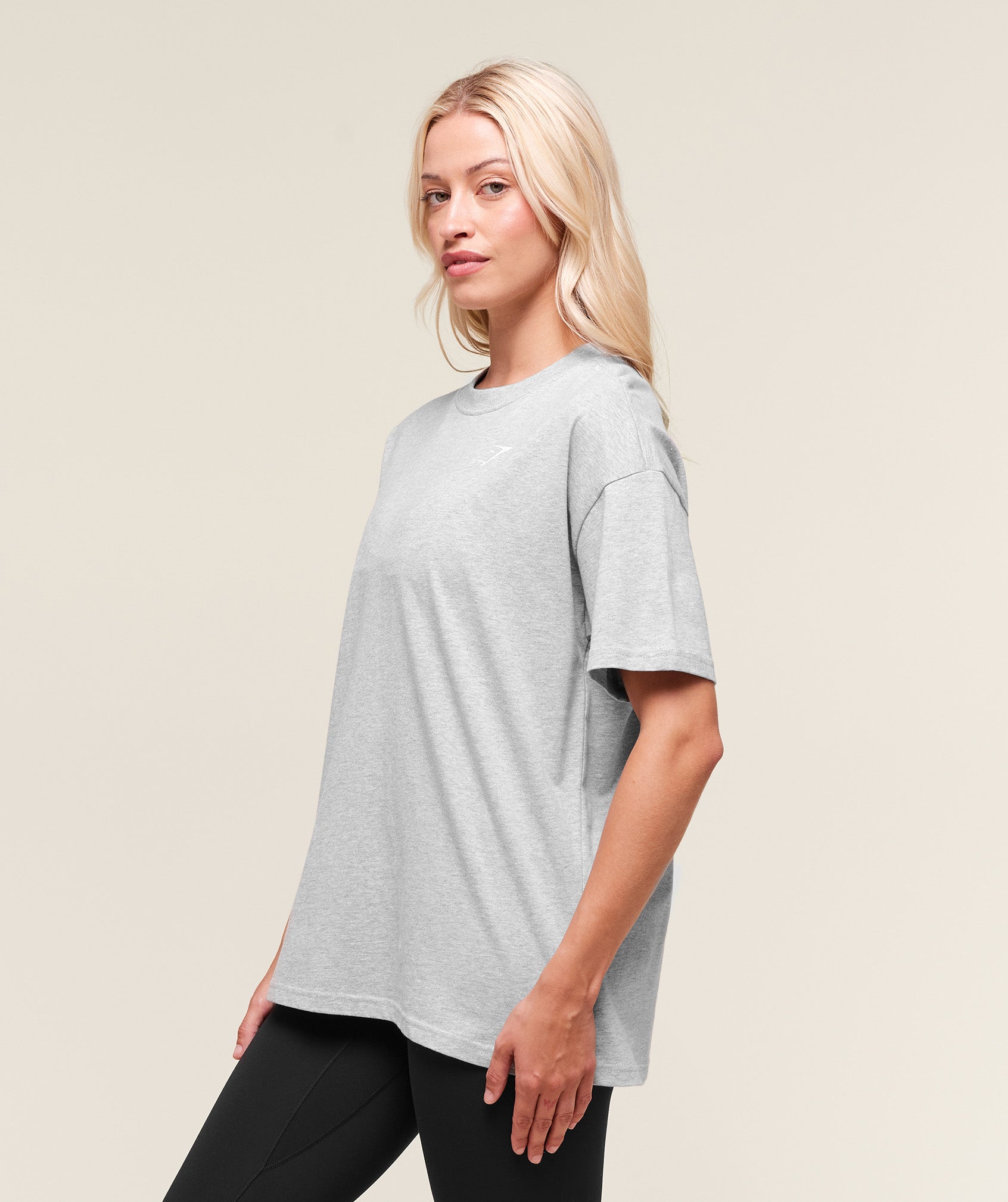 Women's Gymshark Training Oversized T-Shirt Light Grey Marl