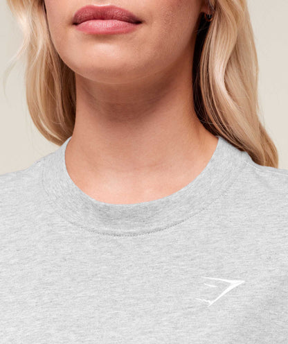 Women's Gymshark Training Oversized T-Shirt Light Grey Marl