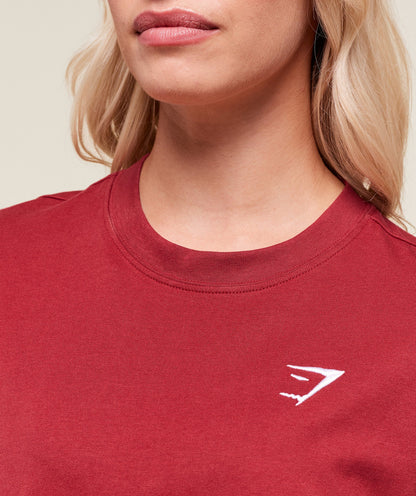 Women's Gymshark Training Oversized T-Shirt Athletic Burgundy