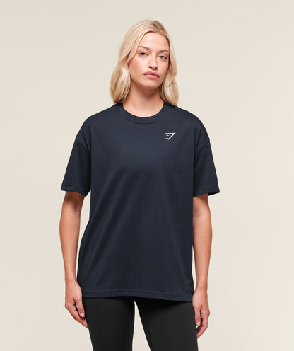 Women's Gymshark Training Oversized T-Shirt Heavy Blue
