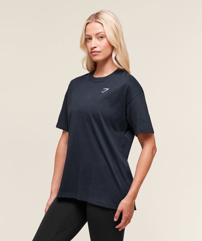 Women's Gymshark Training Oversized T-Shirt Heavy Blue
