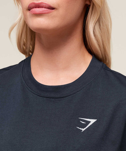 Women's Gymshark Training Oversized T-Shirt Heavy Blue