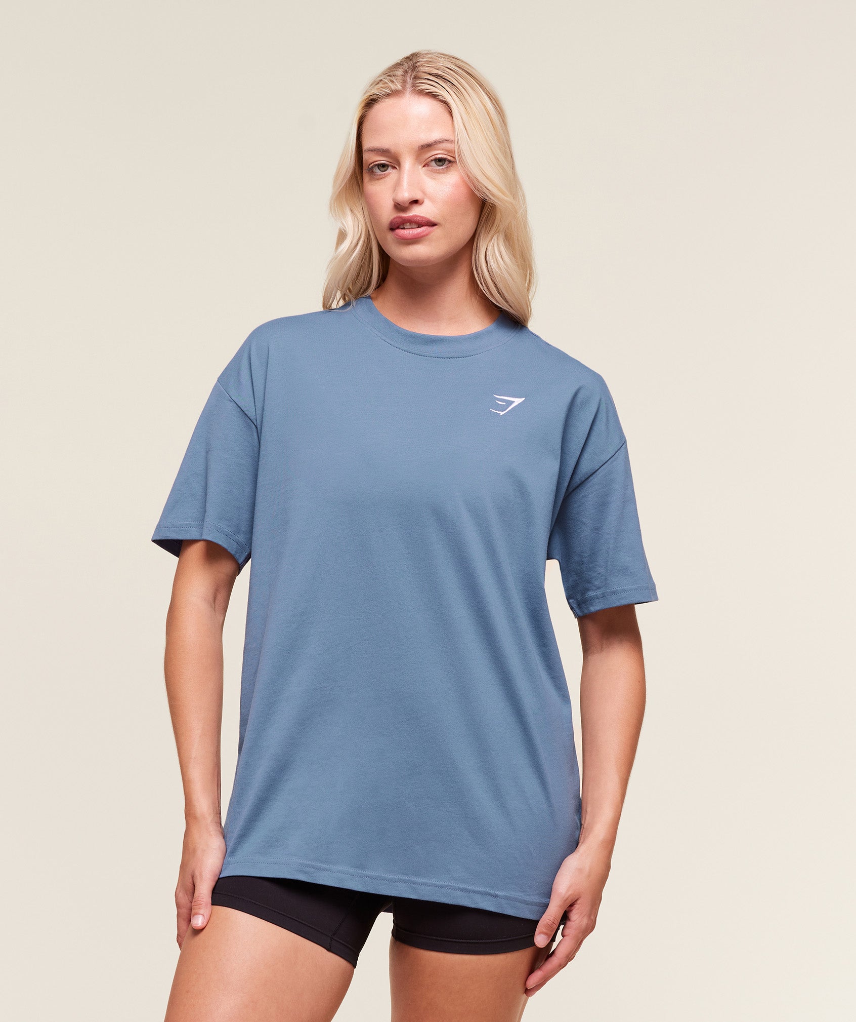 Women's Gymshark Training Oversized T-Shirt Worn Blue