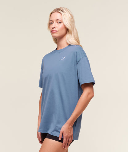 Women's Gymshark Training Oversized T-Shirt Worn Blue