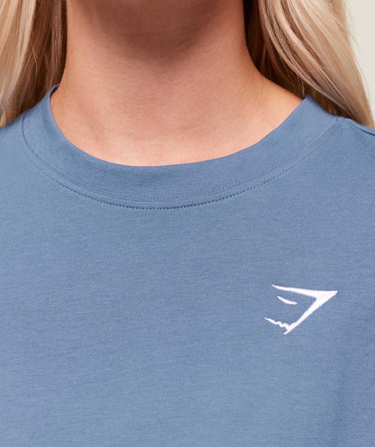 Women's Gymshark Training Oversized T-Shirt Worn Blue