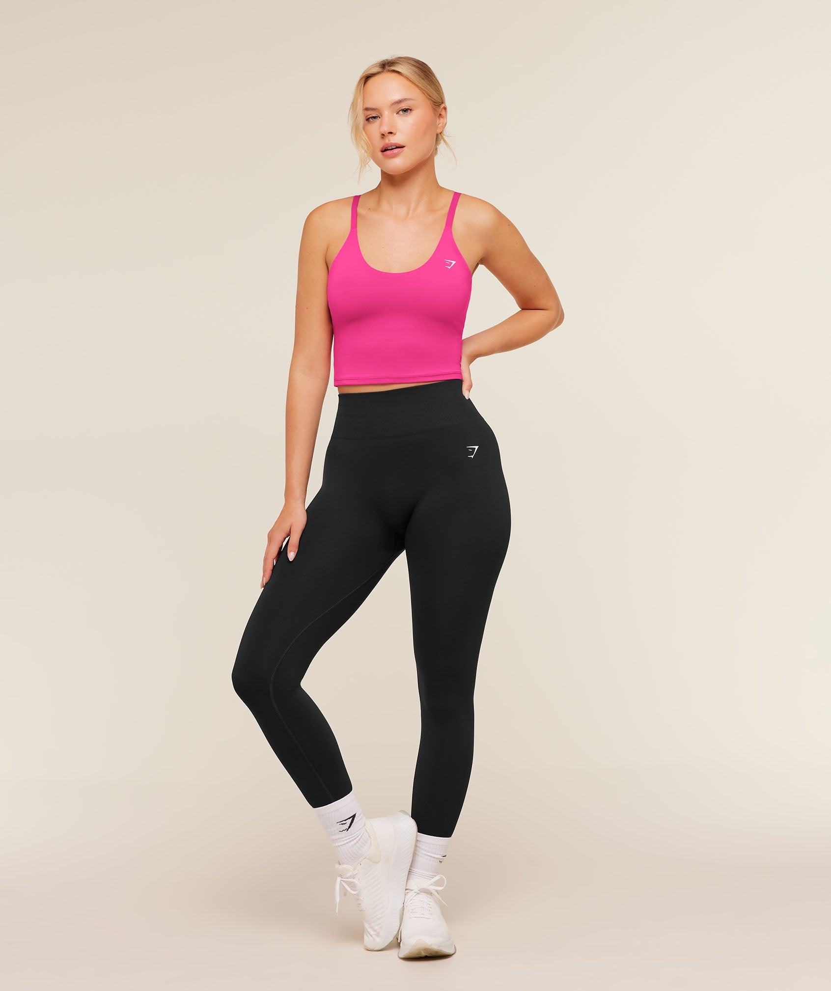 Women's Gymshark Training Cami Tank With Shelf Super-Set Pink