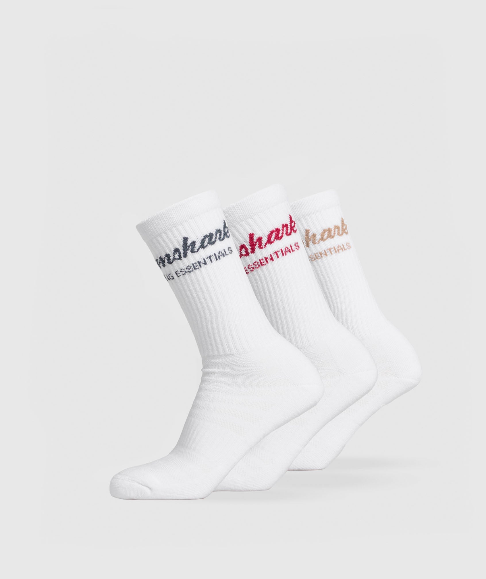 Gymshark Trucker Crew Sock 3Pk White