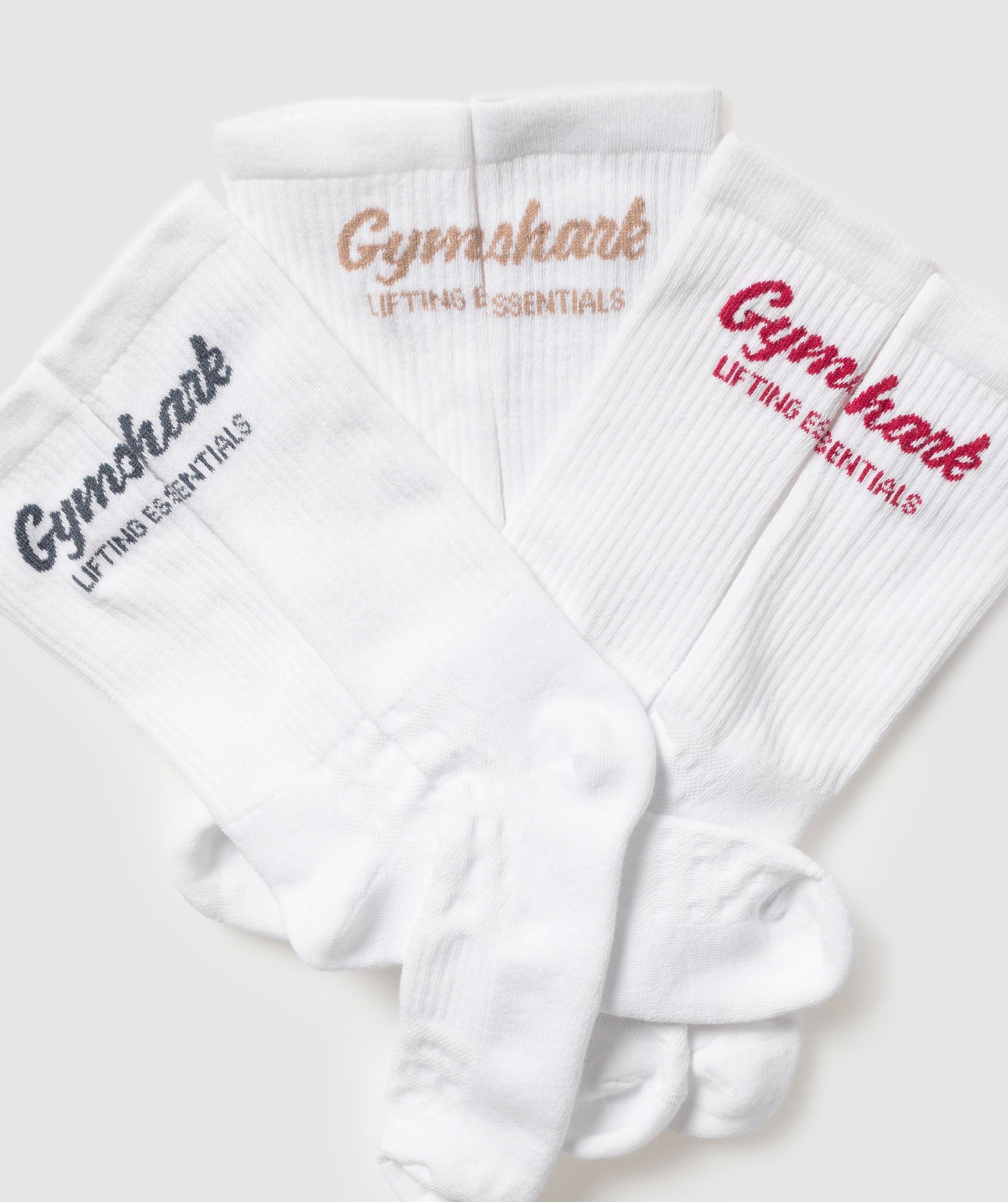 Gymshark Trucker Crew Sock 3Pk White