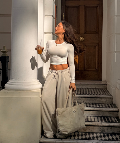Women's Gymshark Lightweight Wide Leg Pants Regular Pebble Grey