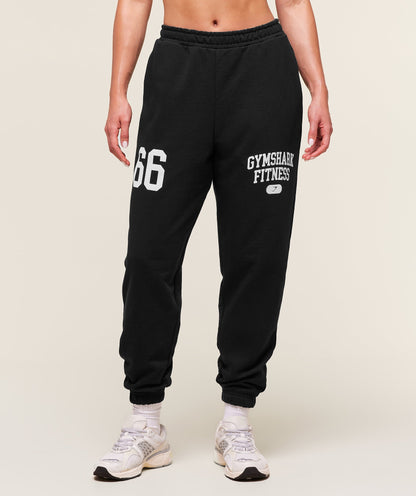 Women's Gymshark Varsity Graphic Oversized Jogger Black