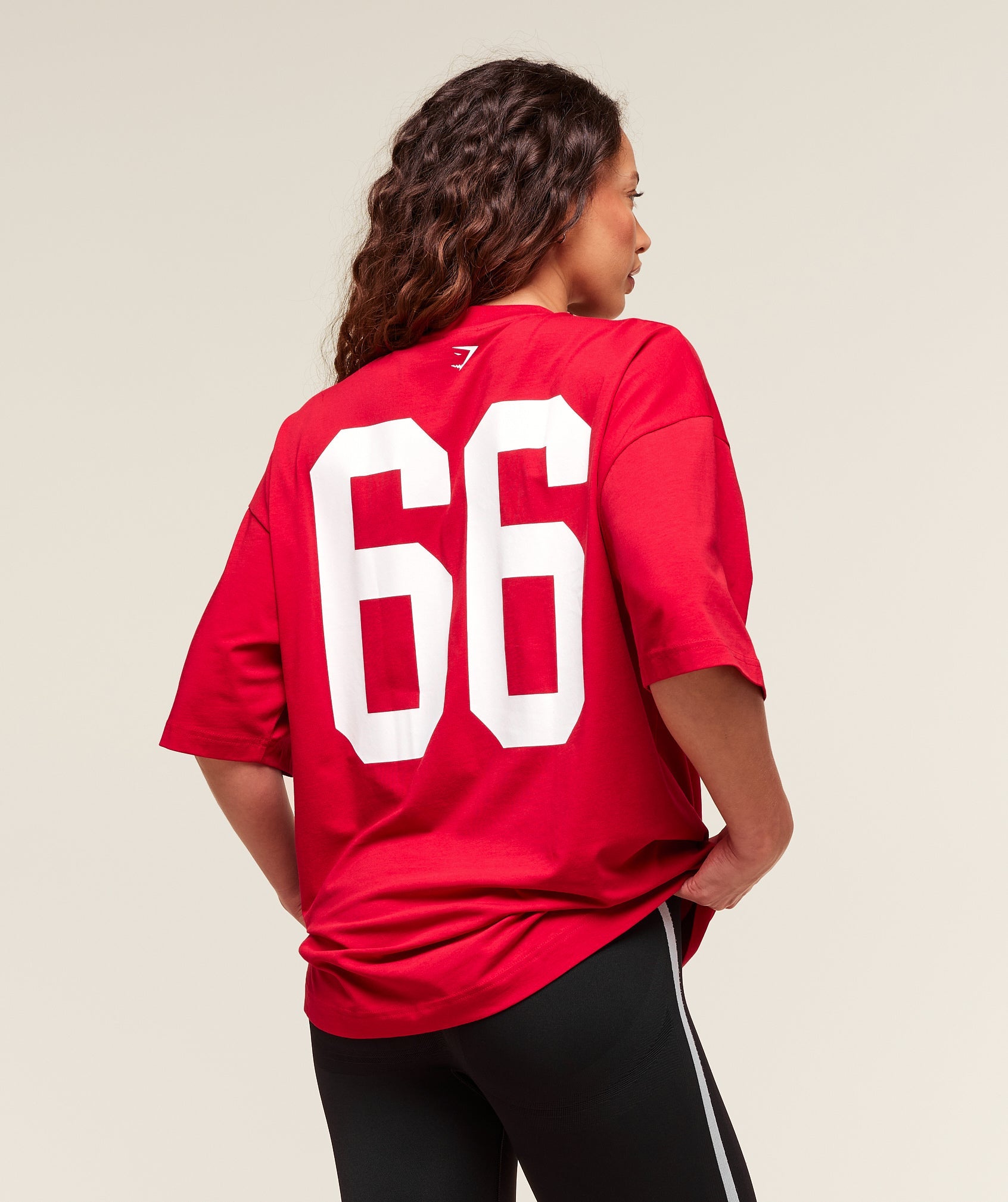 Women's Gymshark Varsity Graphic Oversized T-Shirt Conditioning Red