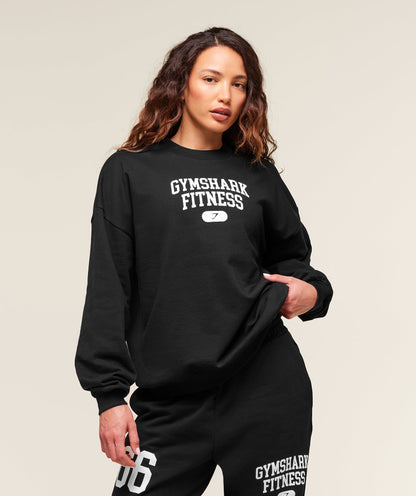 Women's Gymshark Varsity Graphic Pullover Black