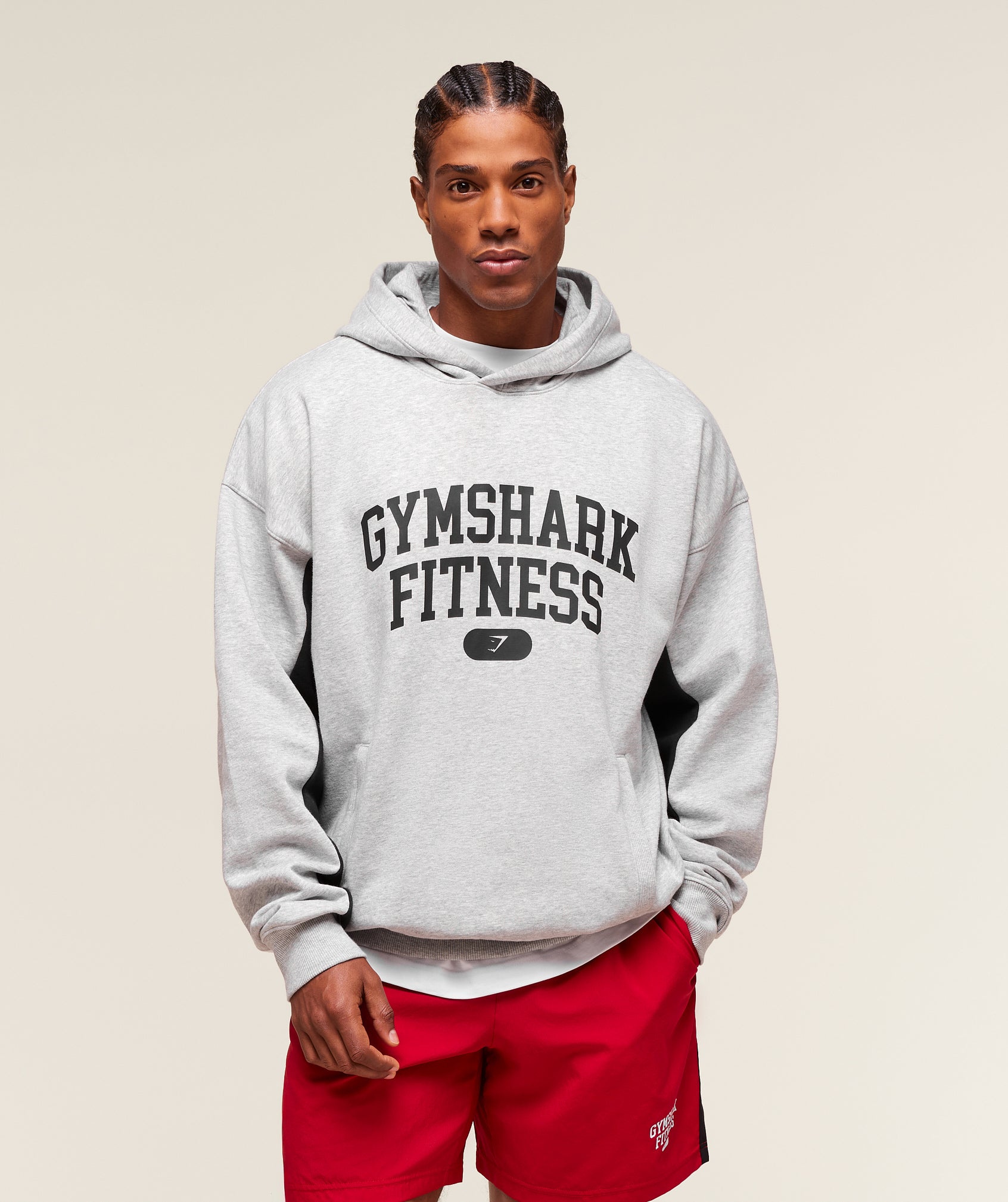 Gymshark Varsity Hoodie Light Grey Core Marl