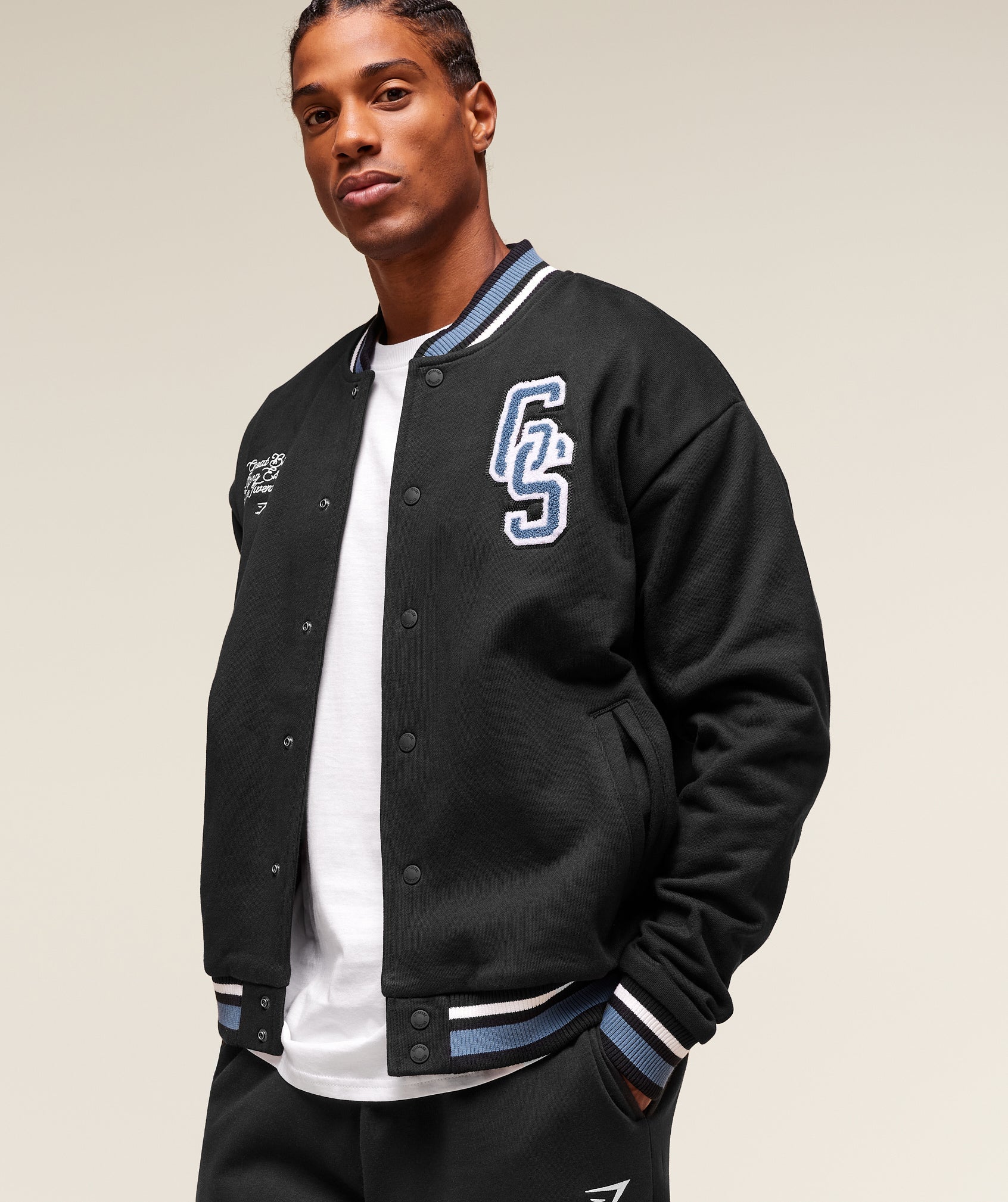 Gymshark Varsity Jacket Black