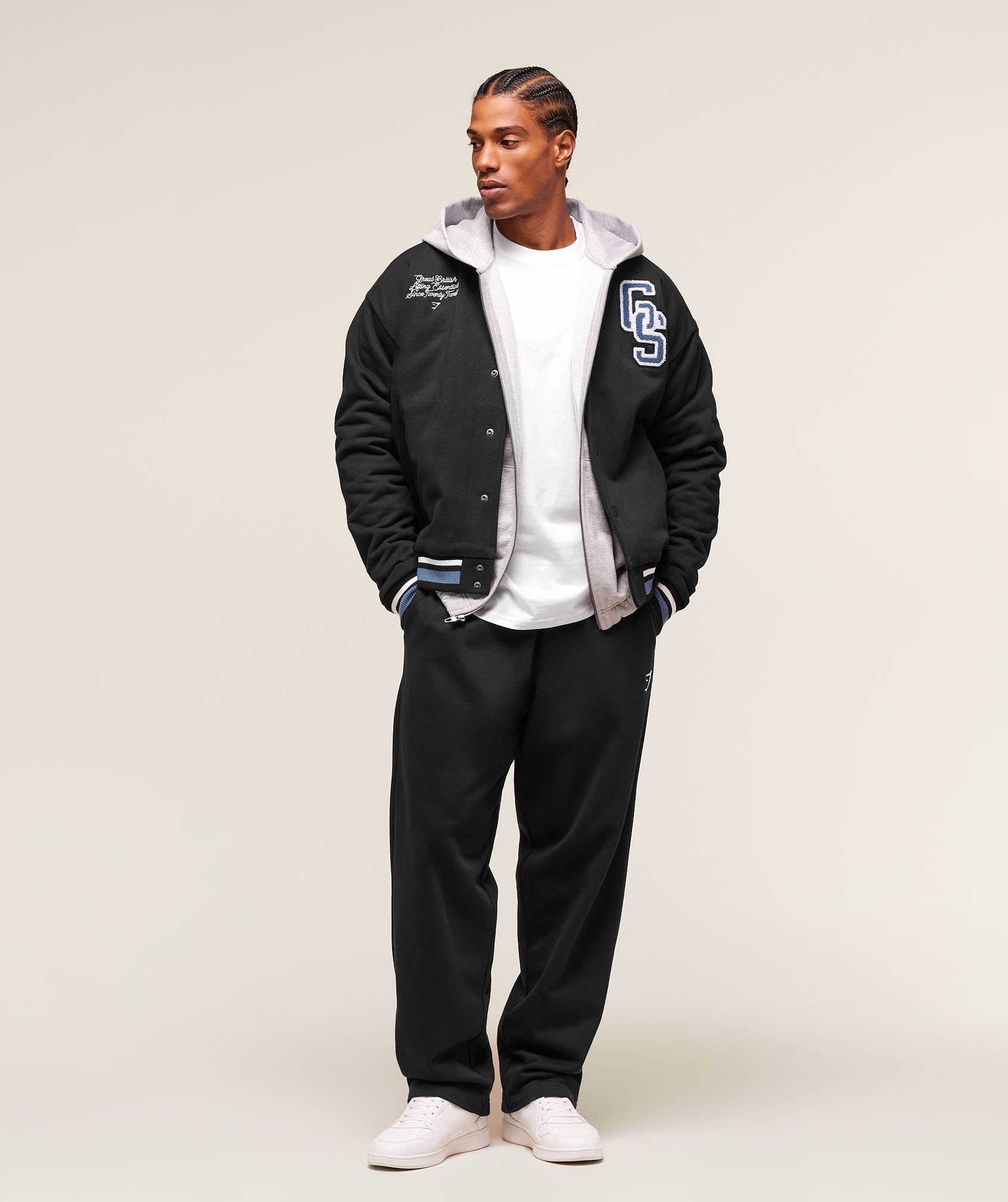 Gymshark Varsity Jacket Black