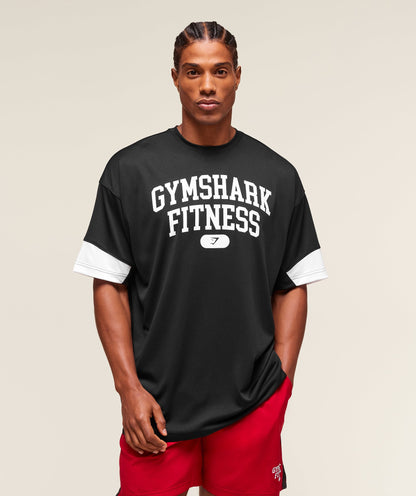 Gymshark Varsity Oversized T-Shirt Black