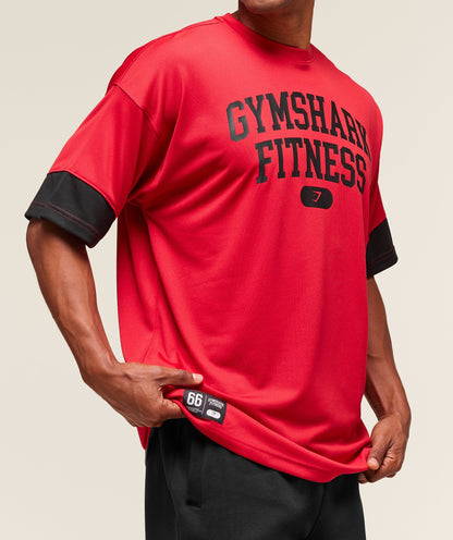 Gymshark Varsity Oversized T-Shirt Conditioning Red