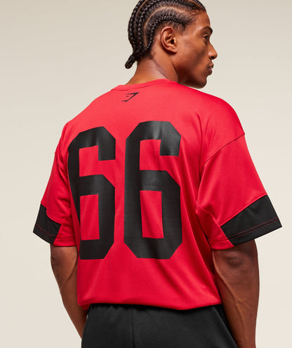 Gymshark Varsity Oversized T-Shirt Conditioning Red