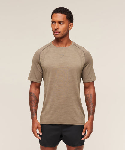 Gymshark Versatile Seamless T-Shirt Cement Brown