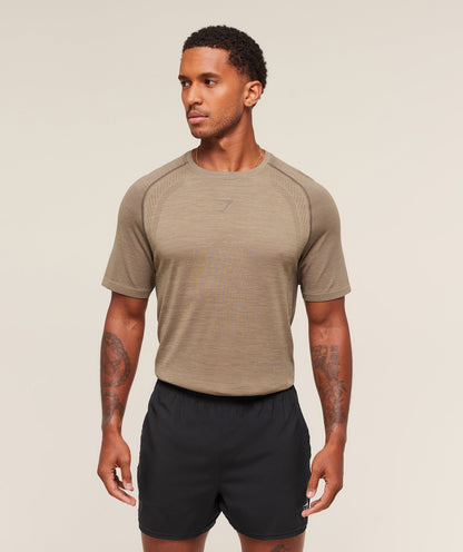 Gymshark Versatile Seamless T-Shirt Cement Brown