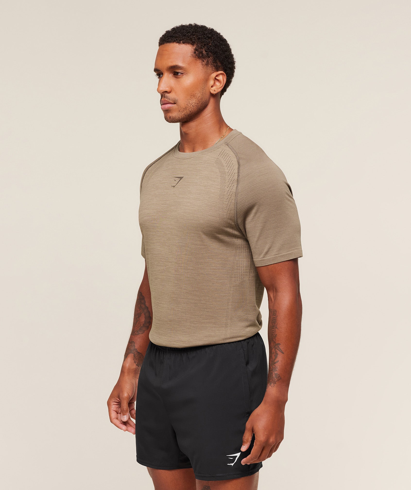 Gymshark Versatile Seamless T-Shirt Cement Brown