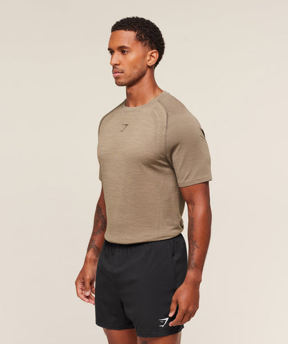 Gymshark Versatile Seamless T-Shirt Cement Brown