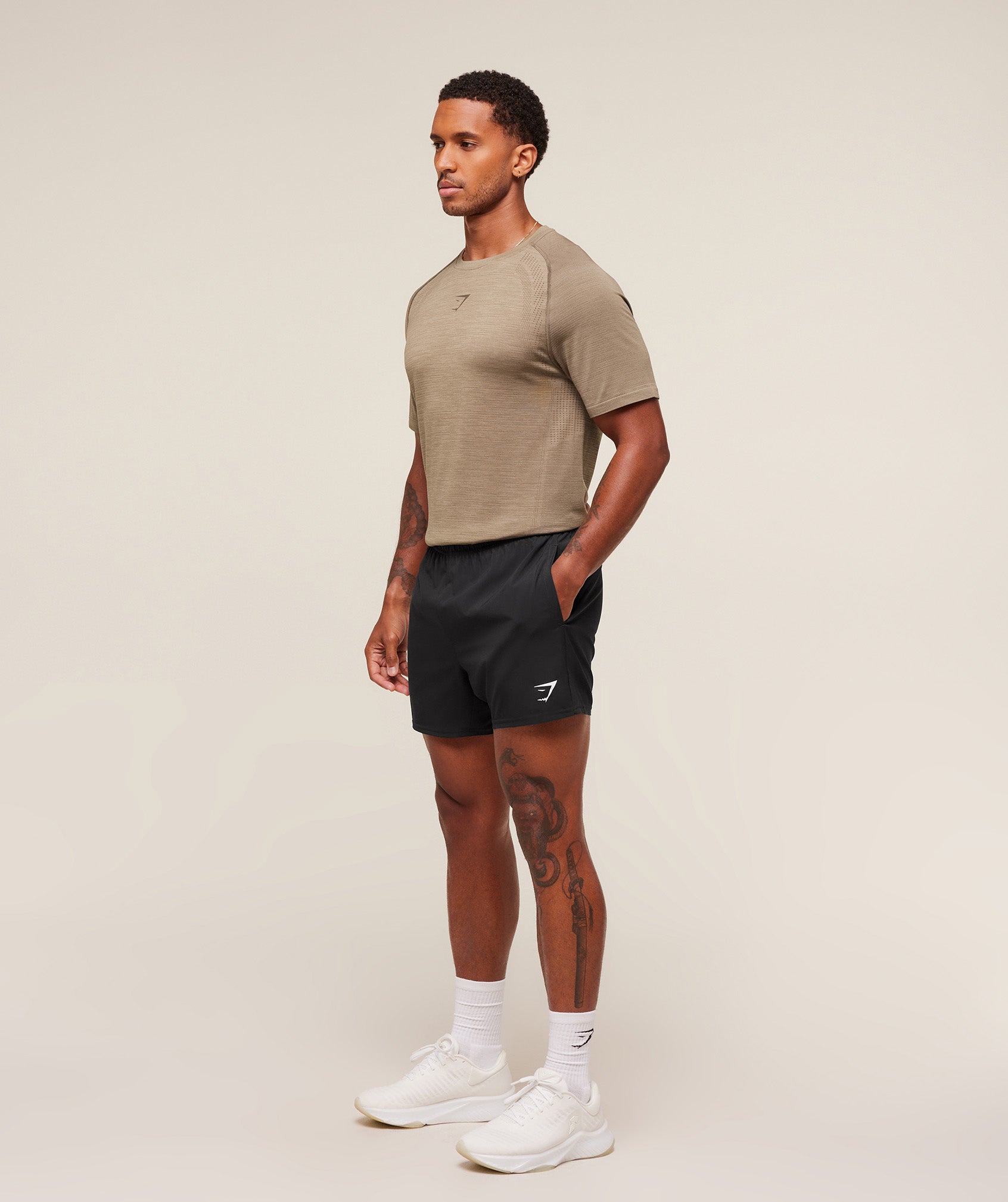 Gymshark Versatile Seamless T-Shirt Cement Brown