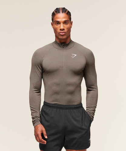 Gymshark Vital 1/4 Zip Camo Brown