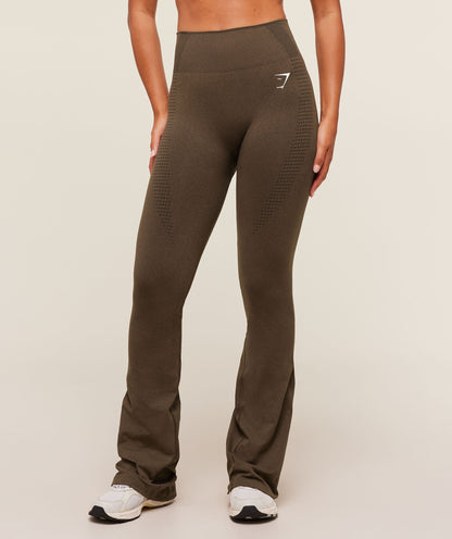 Women's Gymshark Vital Soft Flared Leggings Espresso Marl