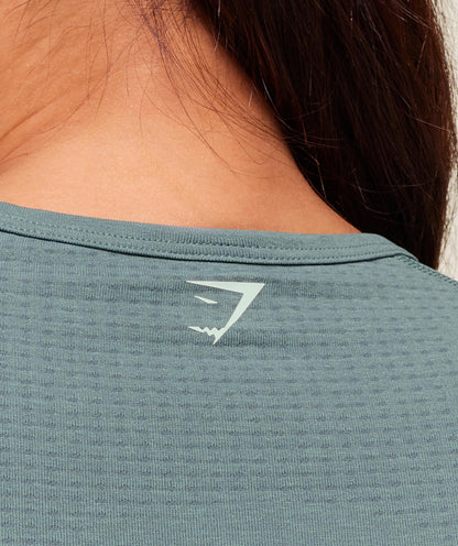 Women's Gymshark Vital Crop Top Celeste Blue Marl
