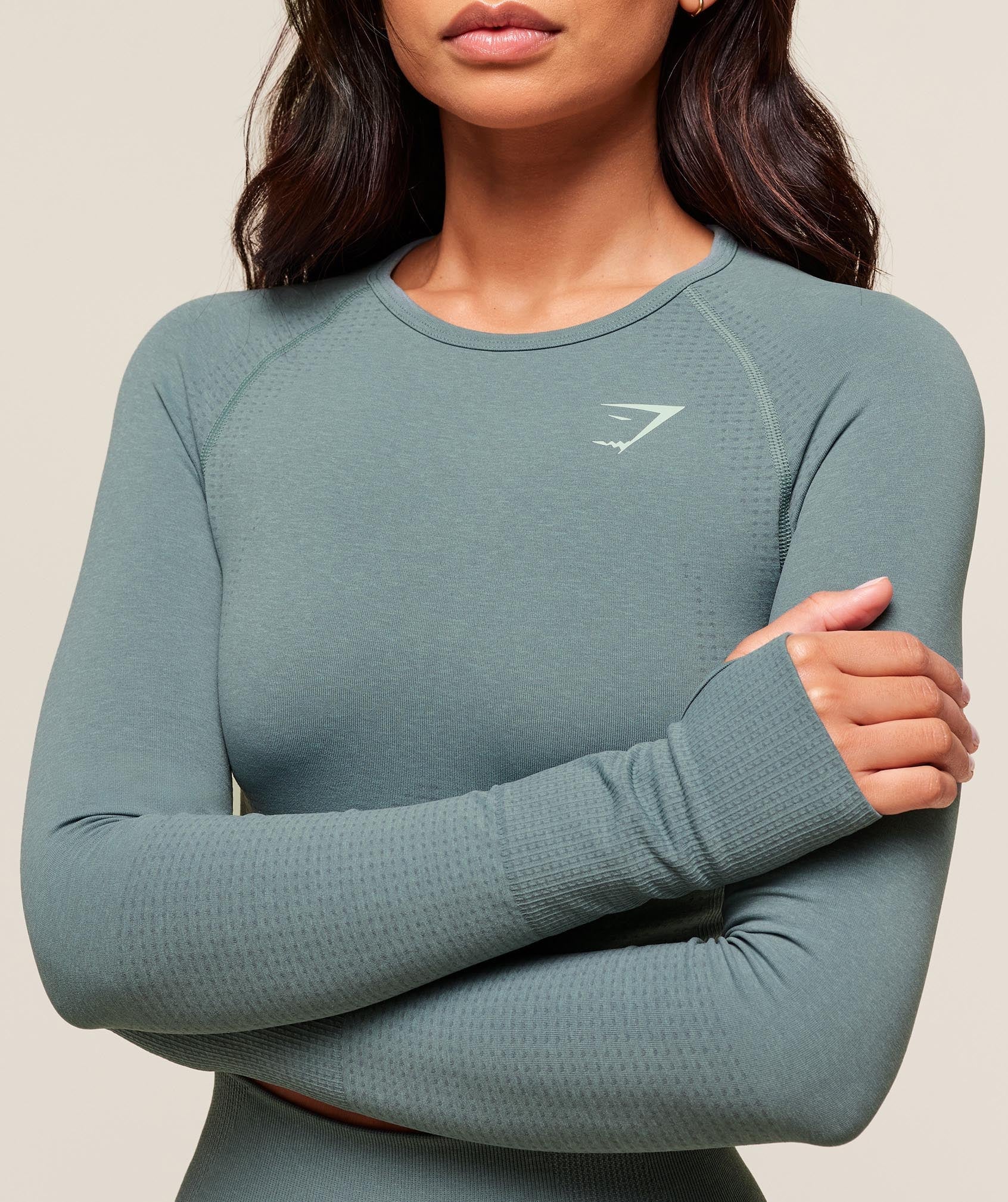 Women's Gymshark Vital Crop Top Celeste Blue Marl