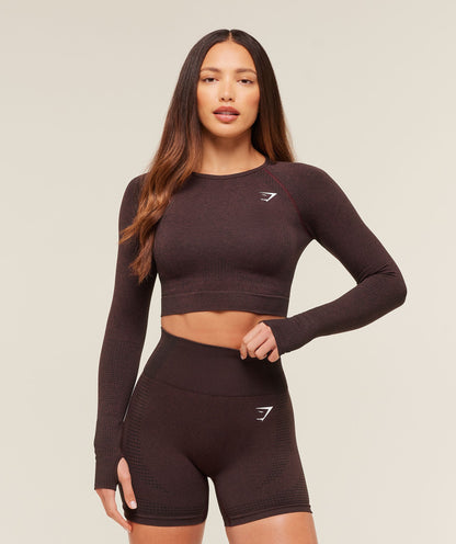 Women's Gymshark Vital Crop Top Rich Maroon
