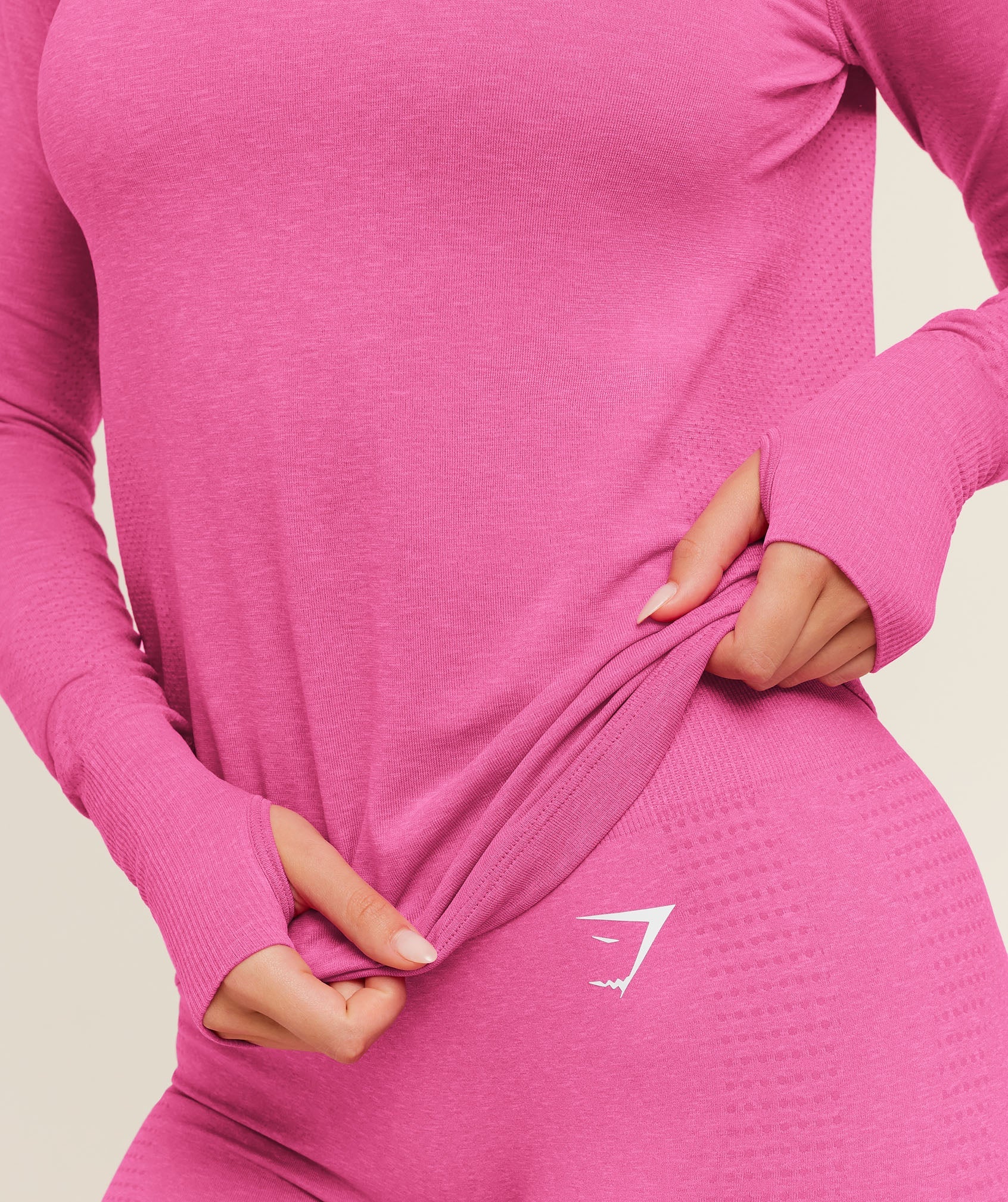Women's Gymshark Vital Seamless Light Long Sleeve Top Super-Set Pink