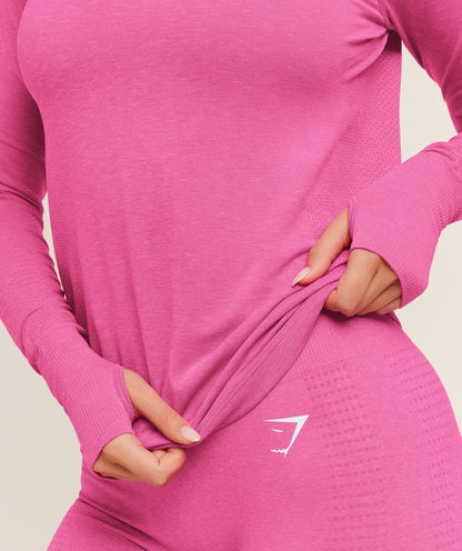 Women's Gymshark Vital Seamless Light Long Sleeve Top Super-Set Pink