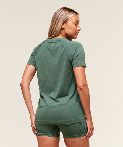 Women's Gymshark Vital Light T-Shirt Obsidian Green Marl