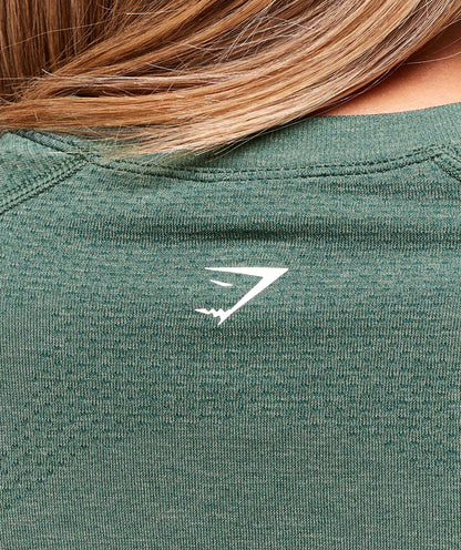 Women's Gymshark Vital Seamless 2.0 Light T-Shirt Obsidian Green Marl