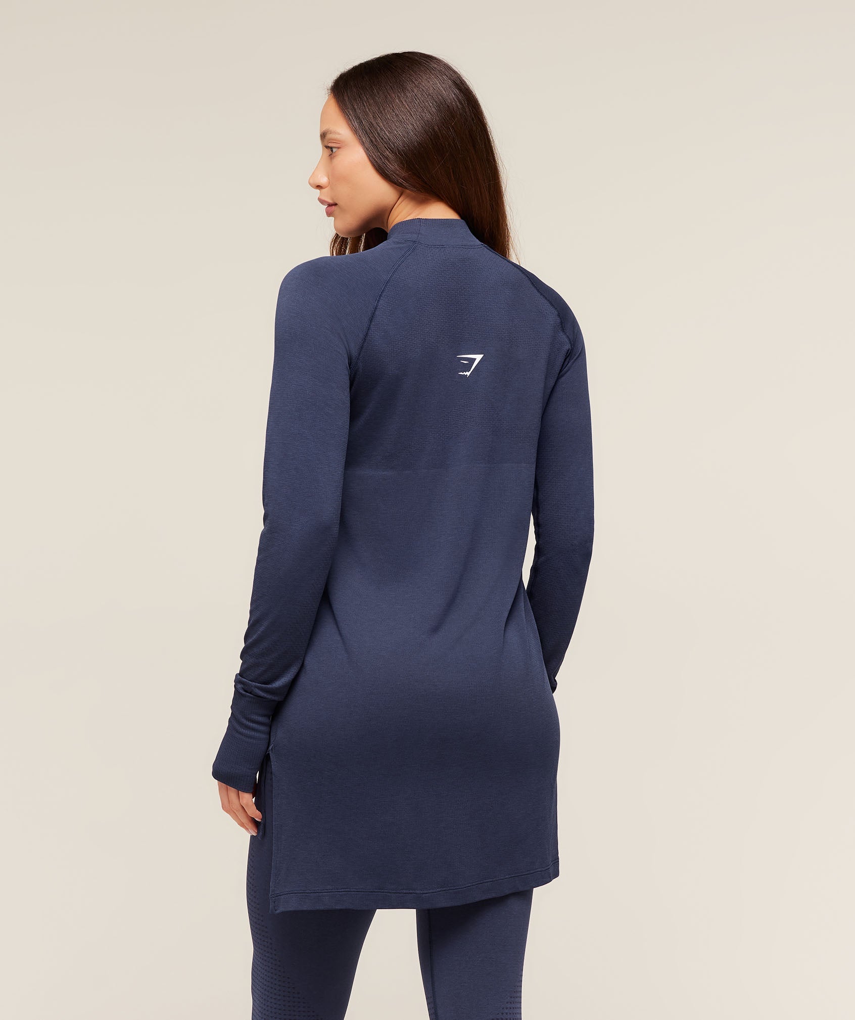 Women's Gymshark Vital Long Line Top Heavy Blue Marl