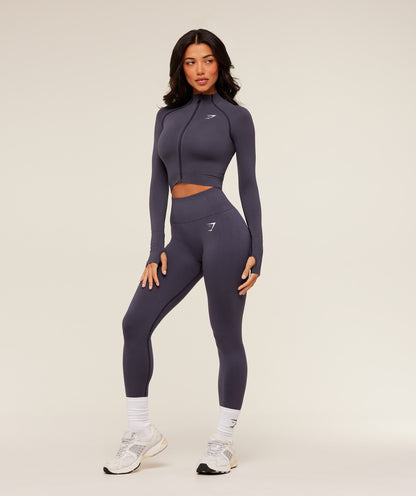 Women's Gymshark Vital Midi Zip Up Jacket Midnight Purple