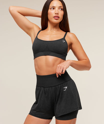 Women's Gymshark Vital 2-In-1 Shorts Black Marl