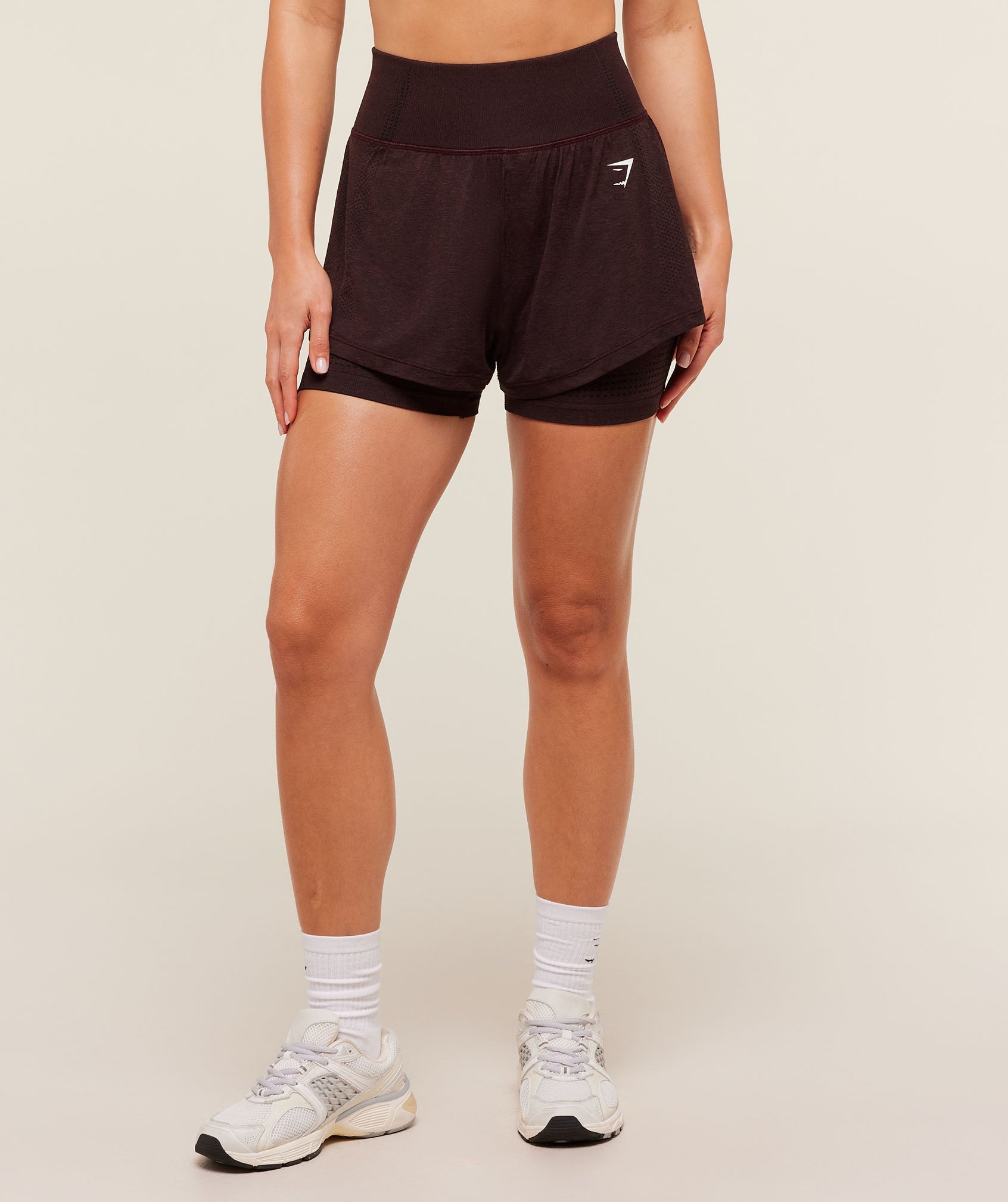 Women's Gymshark Vital 2-In-1 Shorts Rich Maroon