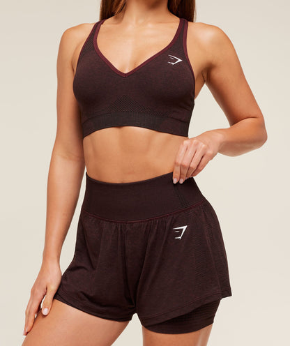 Women's Gymshark Vital 2-In-1 Shorts Rich Maroon
