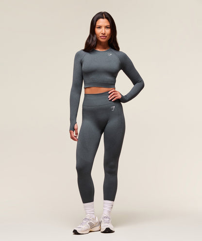 Women's Gymshark Vital Crop Top Strong Grey Marl