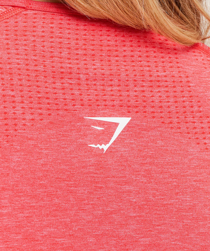 Women's Gymshark Vital Long Sleeve Cut Out Top Coral Red Marl