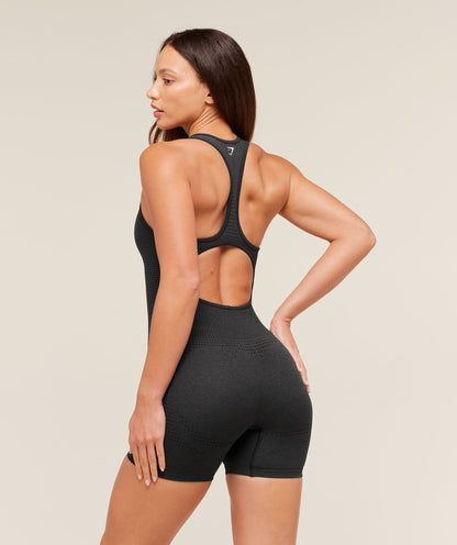 Women's Gymshark Vital All In One Black Marl