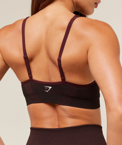 Women's Gymshark Vital V Neck Sports Bra Rich Maroon