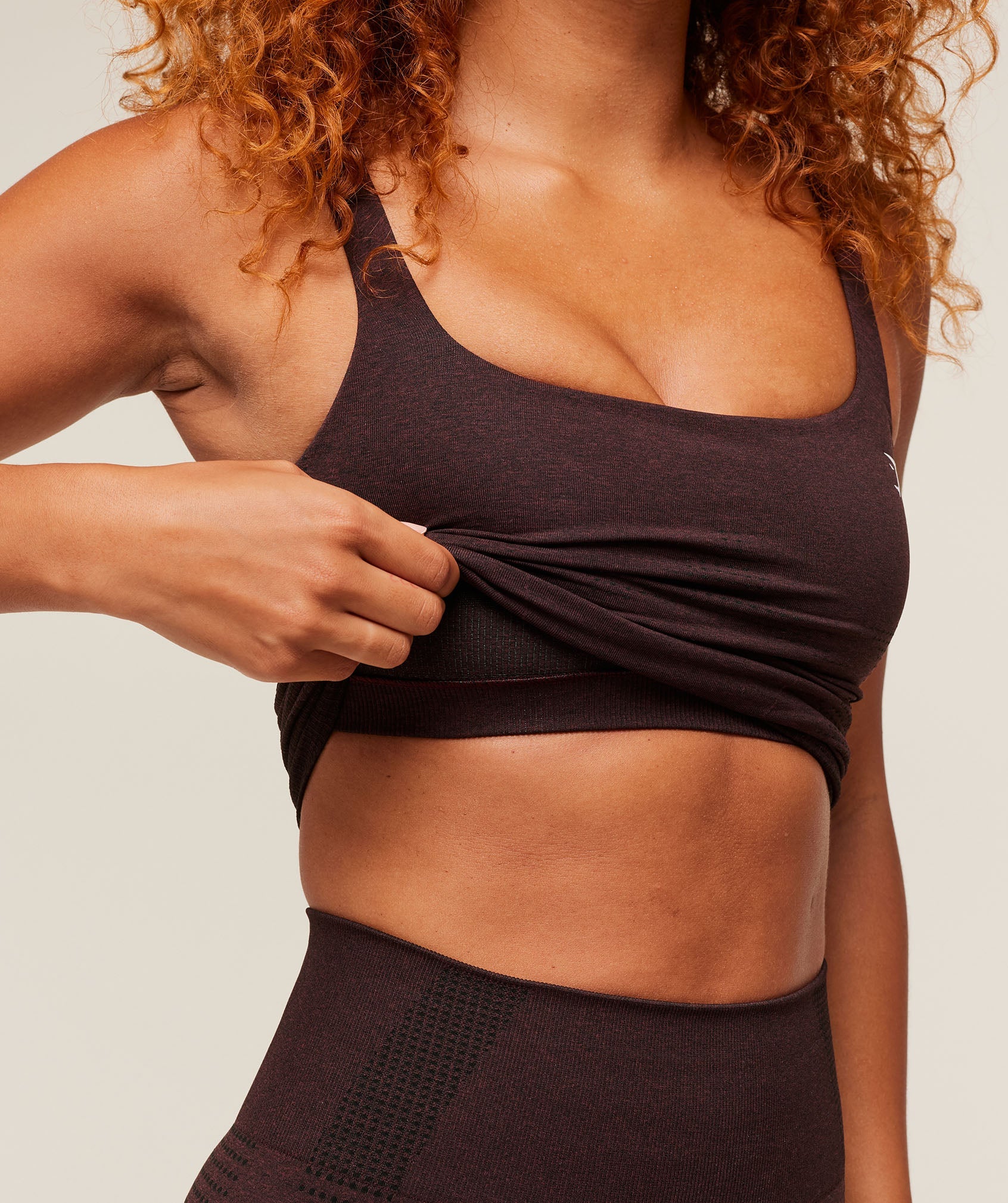 Women's Gymshark Vital Tank With Shelf Rich Maroon